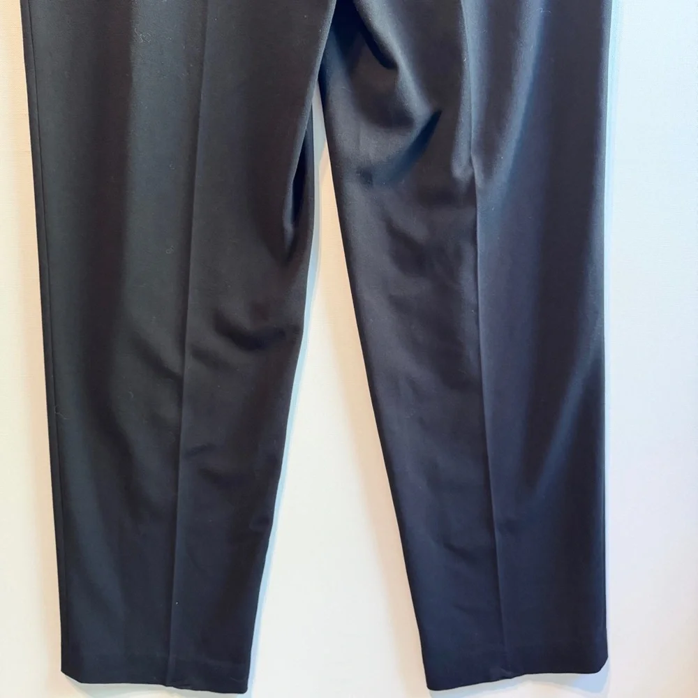 BCBGMaxAzria Drake High Rise Pleated Trousers Black Sz Large Corpcore MobWife